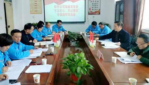 向宇飛列席指導股份公司氯堿黨支部“不忘初心、牢記使命”專題組織生活會
